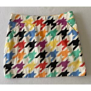 Loudmouth Ladies Golf / Tennis Skort Size 4 Multi-Color Houndstooth Side Zip #